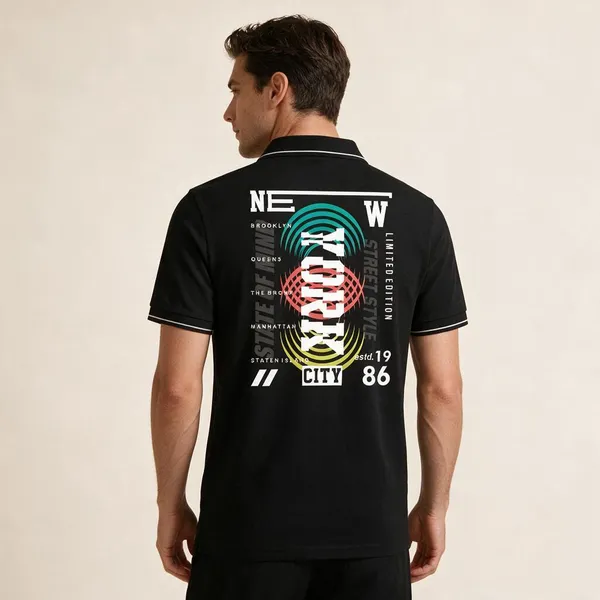 Black_Cotton_Blend_City_Graphic_Regular_Fit_Polo_T-Shirt_For_Unisex