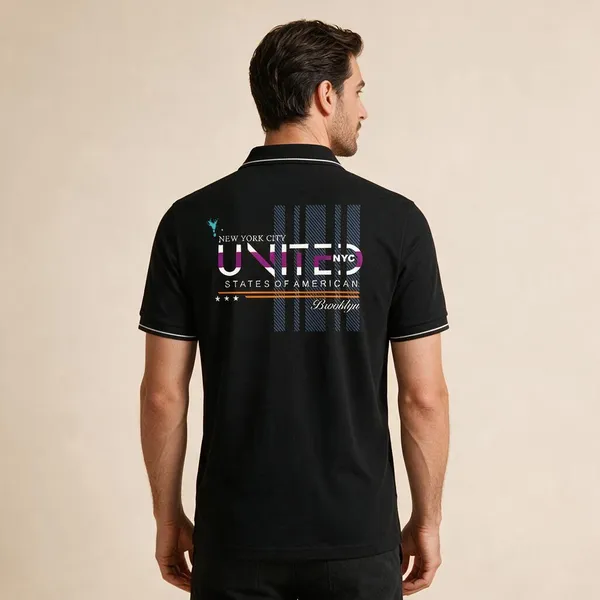 Black_Cotton_Blend_Casual_Graphic_Polo_T-Shirt_For_Unisex