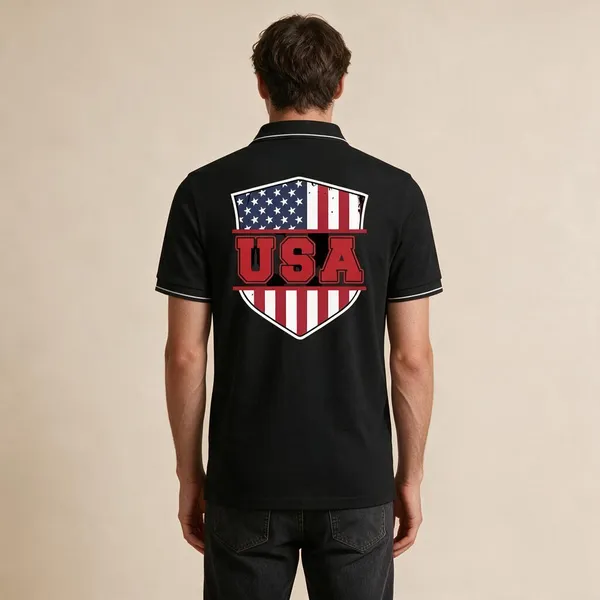 Black_Cotton_Blend_Printed_Polo_T-Shirt_For_Unisex
