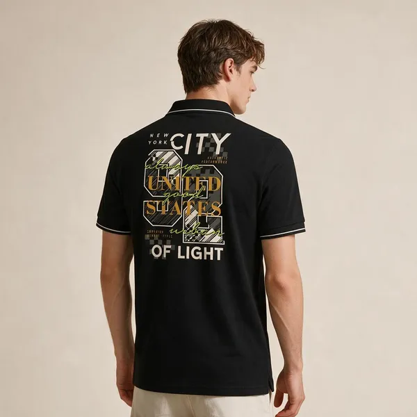 Black_Cotton_Blend_Printed_Polo_T-Shirt_For_Unisex