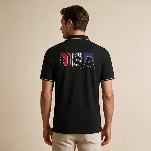 Black_Cotton_Blend_Graphic_Polo_T-Shirt_For_Unisex