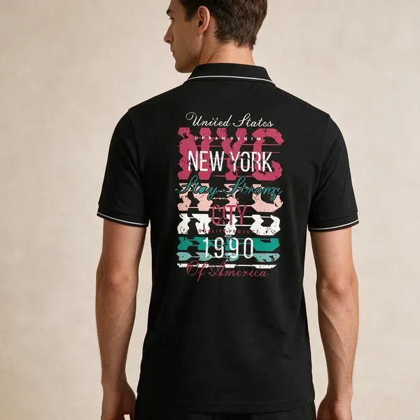 Black_Cotton_Blend_Printed_Polo_T-Shirt_For_Unisex