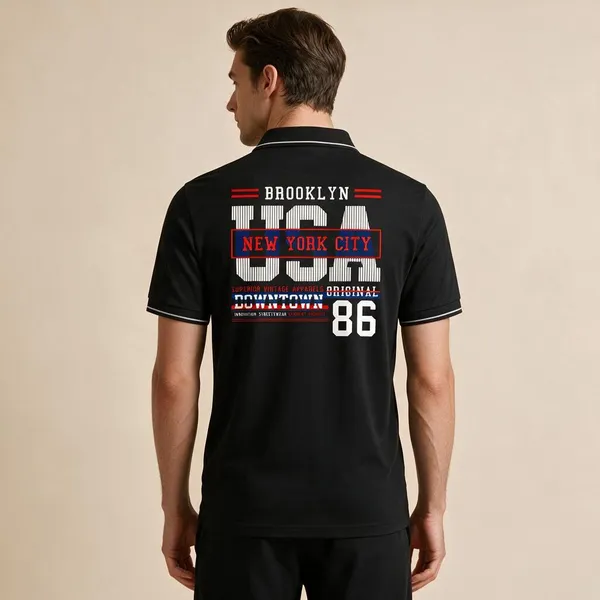 Black_Cotton_Blend_Brooklyn_Graphic_Polo_T-Shirt_For_Unisex