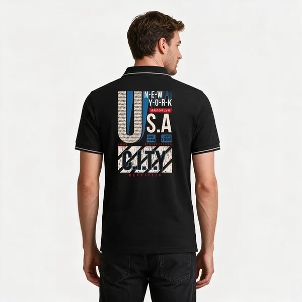 Black_Cotton_Blend_Nyc_Graphic_Polo_T-Shirt_For_Unisex