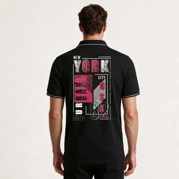 Black_Cotton_Blend_Geometric_Graphic_Regular_Fit_Polo_T-Shirt_For_Unisex