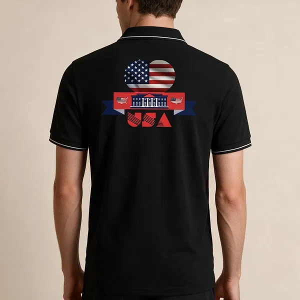 Black_Cotton_Blend_USA_Graphic_Print_Polo_T-Shirt_For_Unisex