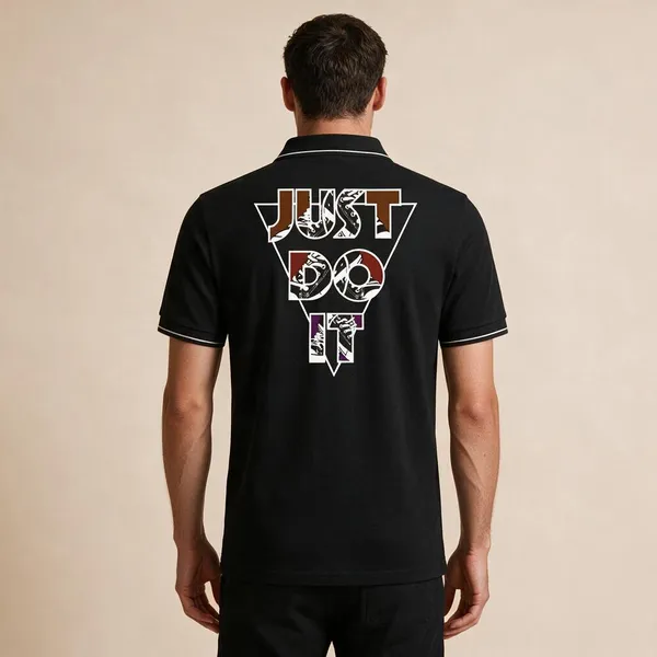 Black_Cotton_Blend_Geometric_Graphic_Regular_Fit_Polo_T-Shirt_For_Unisex