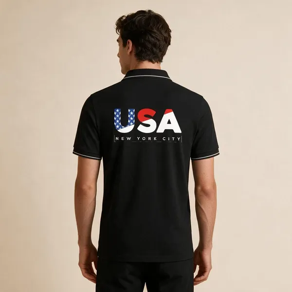 Black_Cotton_Blend_USA_Nyc_Graphic_Polo_T-Shirt_For_Unisex