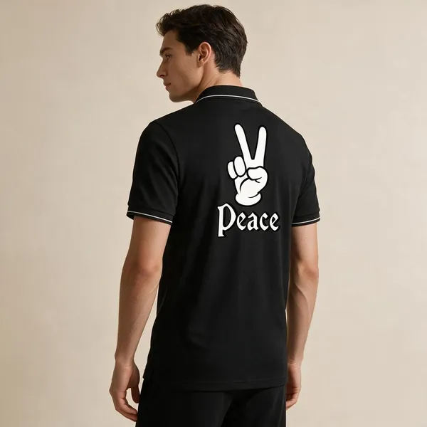 Black_Cotton_Blend_Peace_Hand_Graphic_Polo_T-Shirt_For_Unisex