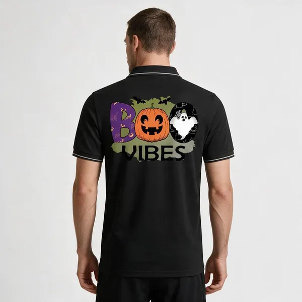 Black_Cotton_Blend_Halloween_Graphic_Print_Polo_T-Shirt_For_Unisex