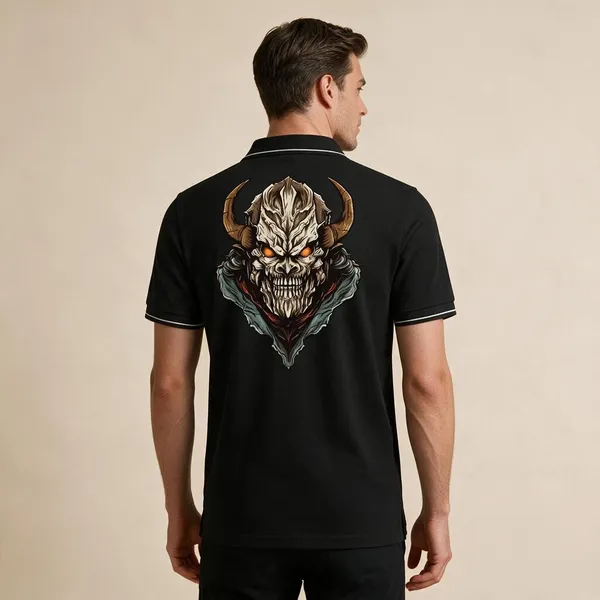 Black_Cotton-Polyester_Graphic_Polo_T-Shirt_For_Unisex