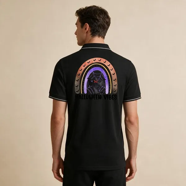 Black_Cotton-Polyester_Halloween_Graphic_Polo_T-Shirt_For_Unisex