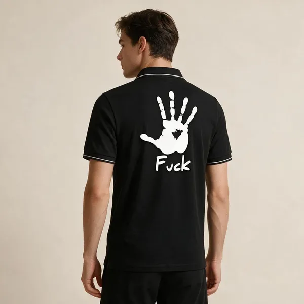Black_Cotton-Polyester_Graphic_Print_Polo_T-Shirt_For_Unisex