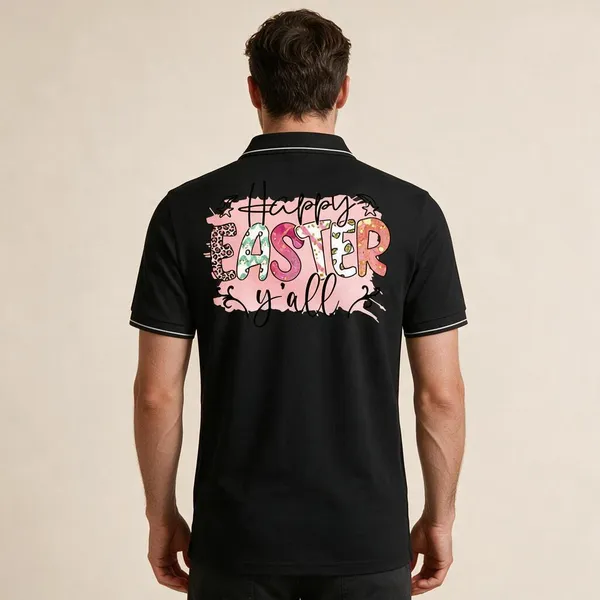 Black_Cotton-Polyester_Easter_Graphic_Polo_T-Shirt_For_Unisex