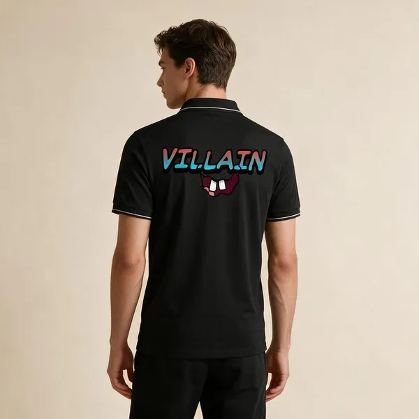 Black_Cotton-Polyester_Villain_Graphic_Polo_T-Shirt_For_Unisex