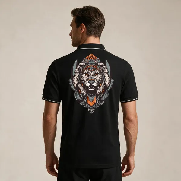 Black_Cotton_Blend_Graphic_Polo_T-Shirt_For_Unisex