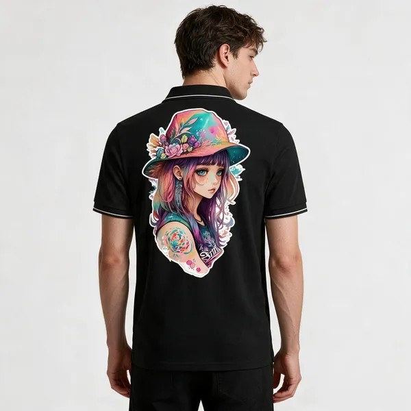 Black_Cotton_Blend_Printed_Regular_Fit_Polo_T-Shirt_For_Unisex