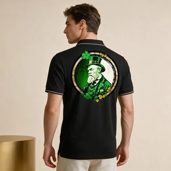 Black_Cotton_Blend_Graphic_Polo_T-Shirt_For_Unisex