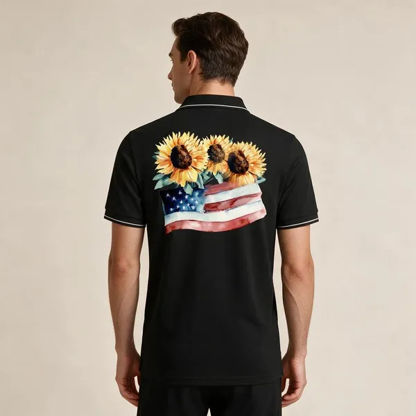 Black_Cotton_Blend_Printed_Polo_T-Shirt_For_Unisex