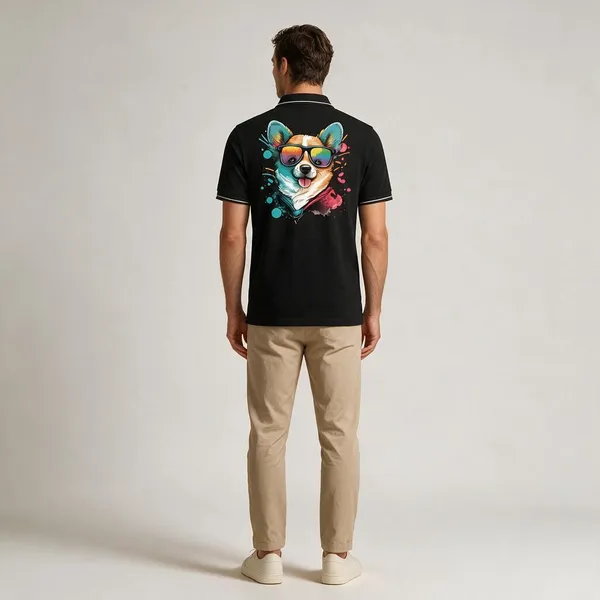 Black_Cotton_Blend_Dog_Graphic_Regular_Fit_Polo_T-Shirt_For_Unisex