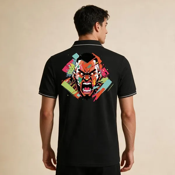 Black_Cotton_Blend_Character_Graphic_Polo_T-Shirt_For_Unisex