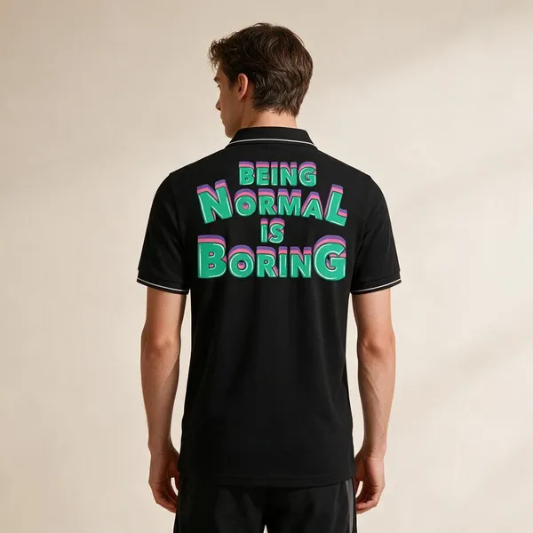 Black_Cotton_Blend_Slogan_Multicolour_Graphic_Polo_T-Shirt_For_Unisex