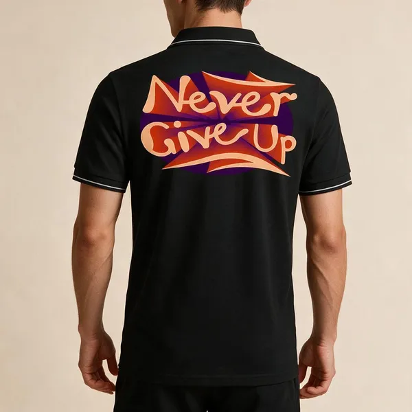 Black_Cotton_Blend_Slogan_Graphic_Polo_T-Shirt_For_Unisex