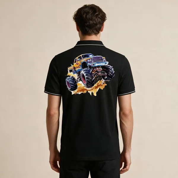 Black_Cotton_Blend_Monster_Truck_Graphic_Polo_T-Shirt_For_Unisex