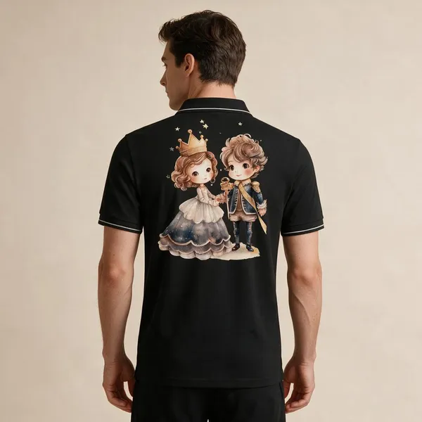 Black_Cotton_Blend_Regular_Fit_Prince_Princess_Graphic_Polo_T-Shirt_For_Unisex
