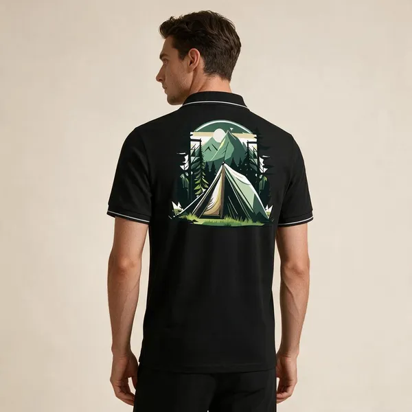Black_Cotton_Blend_Relaxed_Fit_Mountain_Graphic_Polo_T-Shirt_For_Unisex