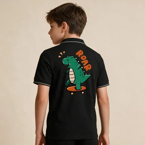 Black_Cotton_Blend_Casual_Dino_Skater_Graphic_Polo_T-Shirt_For_Boys