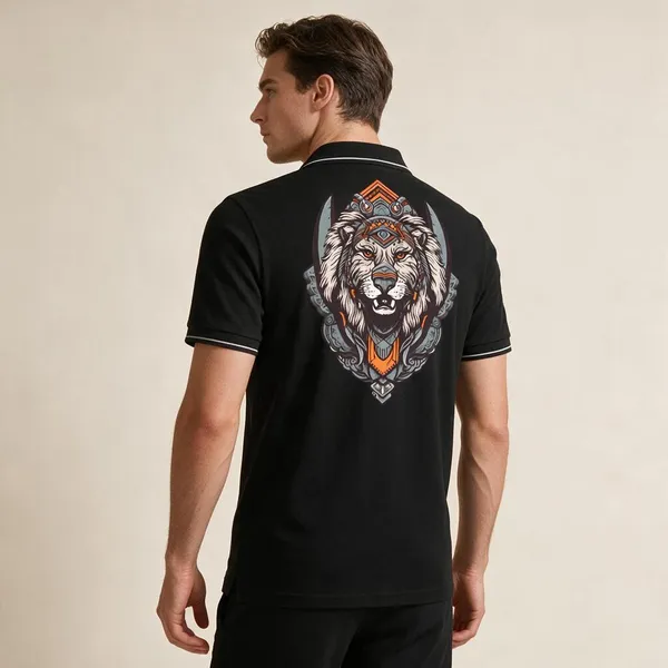 Black_Cotton_Blend_Casual_Wolf_Graphic_Polo_T-Shirt_For_Unisex