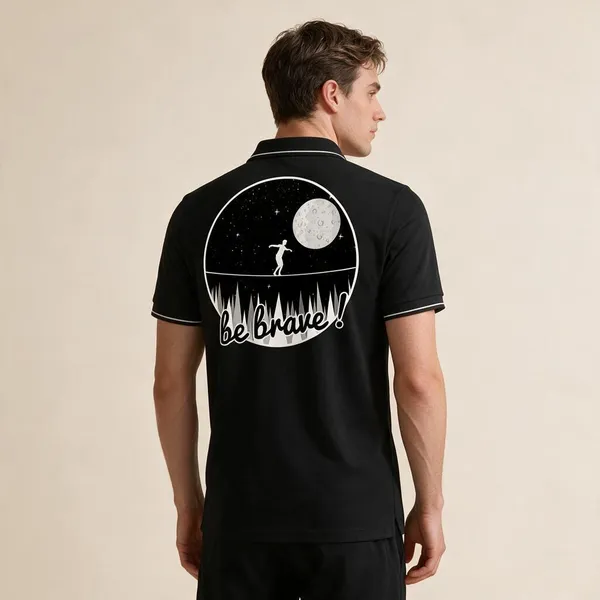 Black_Cotton_Blend_Casual_Space_Theme_Graphic_Polo_T-Shirt_For_Unisex