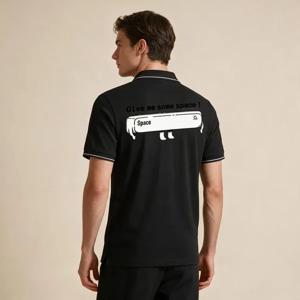 Black_Cotton_Blend_Space_Graphic_Polo_T-Shirt_For_Unisex