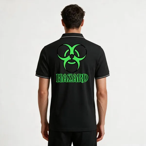 Black_Cotton_Blend_Neon_Hazard_Graphic_Polo_T-Shirt_For_Unisex