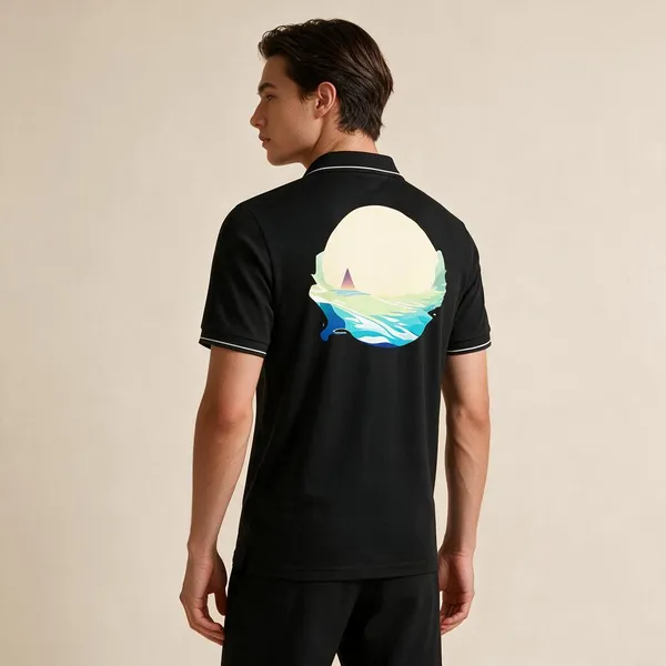 Black_Cotton_Blend_Regular_Fit_Sunset_Graphic_Polo_T-Shirt_For_Unisex