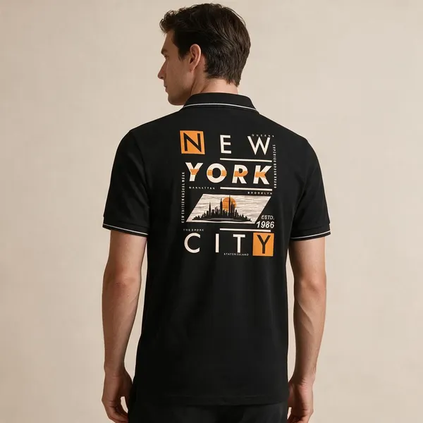 Black_Cotton_Blend_Regular_Fit_Nyc_Graphic_Polo_T-Shirt_For_Unisex