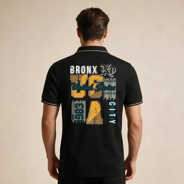Black_Cotton_Blend_Regular_Fit_Multicolour_Graphic_Polo_T-Shirt_For_Unisex
