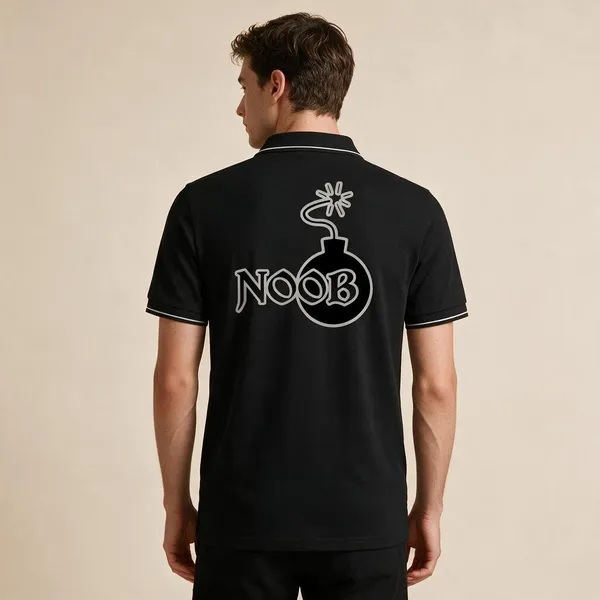 Black_Cotton_Blend_Regular_Fit_Noob_Bomb_Graphic_Polo_T-Shirt_For_Unisex
