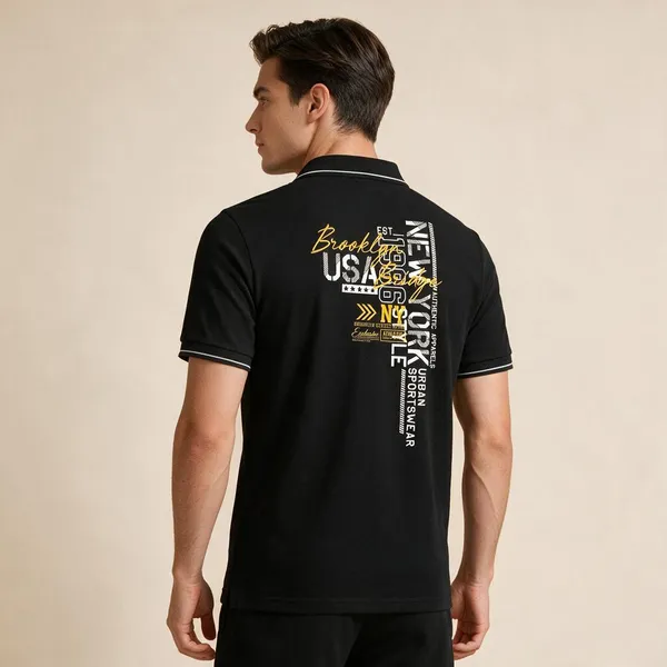 Black_Cotton_Blend_Graphic_Print_Polo_T-Shirt_For_Unisex