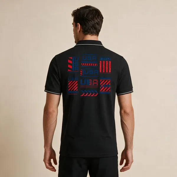 Black_Cotton_Blend_Regular_Fit_Polo_T-Shirt_For_Unisex