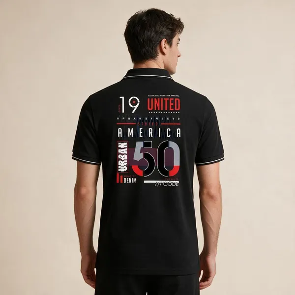 Black_Cotton_Blend_Graphic_Print_Polo_T-Shirt_For_Unisex