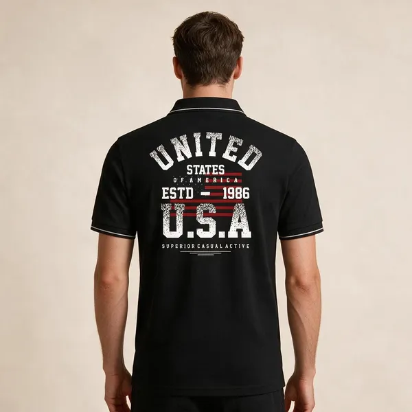 Black_Cotton_Blend_Casual_Graphic_Print_Polo_T-Shirt_For_Unisex