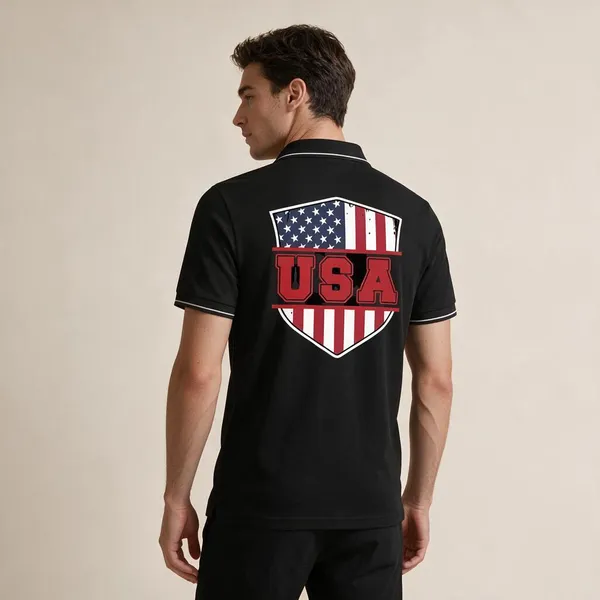 Black_Cotton_Blend_Graphic_Print_Polo_T-Shirt_For_Unisex