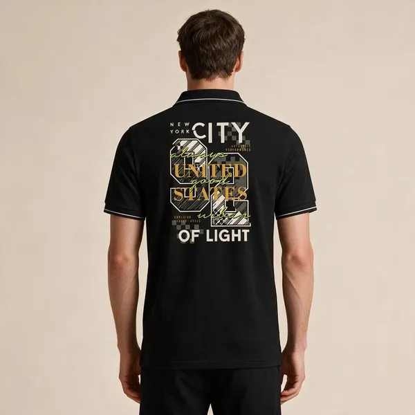 Black_Cotton_Blend_Typographic_Print_Polo_T-Shirt_For_Unisex