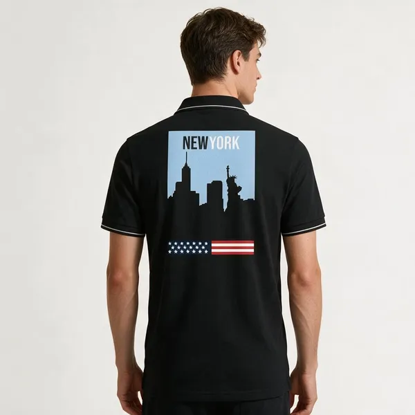 Black_Cotton_Blend_Casual_Graphic_Polo_T-Shirt_For_Unisex