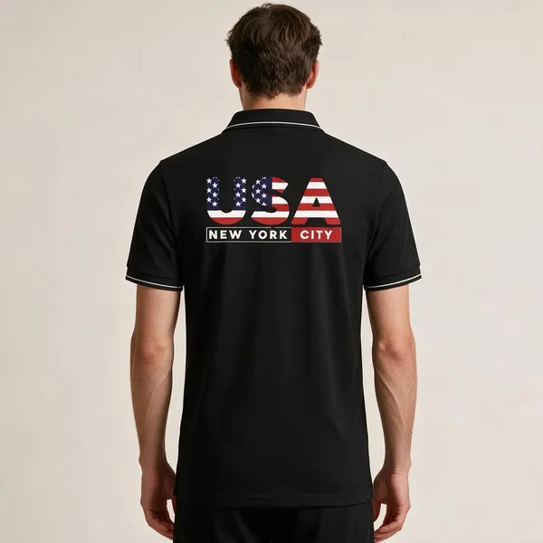 Black_Cotton_Blend_Casual_Nyc_Graphic_Polo_T-Shirt_For_Unisex
