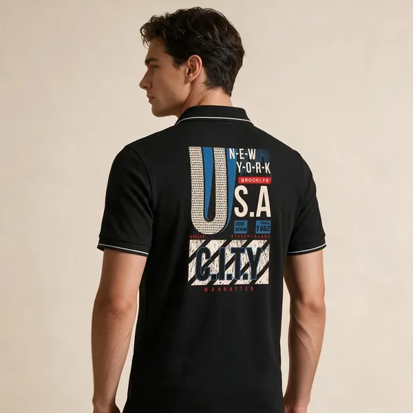 Black_Cotton_Blend_Regular_Fit_Nyc_Graphic_Polo_T-Shirt_For_Unisex