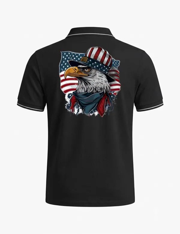Black_Cotton_Blend_Eagle_Flag_Graphic_Polo_T-Shirt_For_Unisex