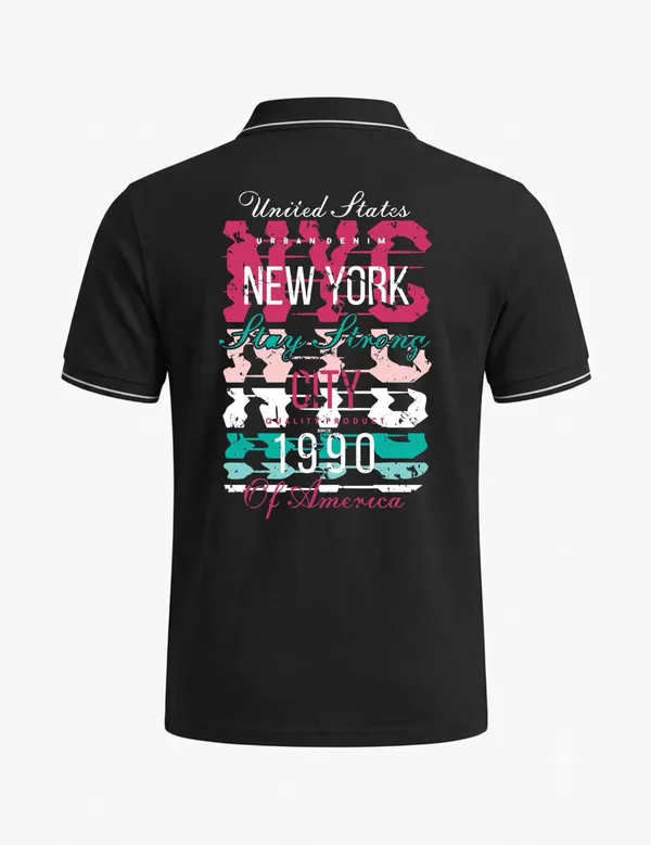 Black_Cotton_Blend_City_Graphic_Print_Polo_T-Shirt_For_Unisex